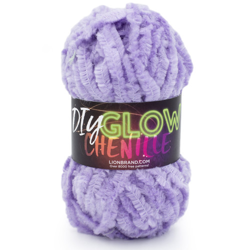 3 Pack Lion Brand DIY Glow Chenille Yarn-Purple 207-144B - 023032127231