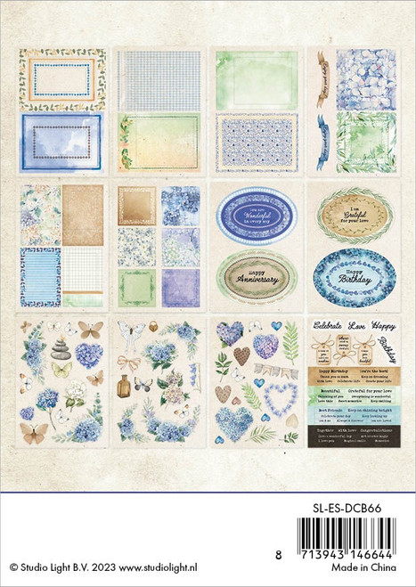 2 Pack - Studio Light Die-cut Block Sheets 24/pkg-Nr. 66, Hydrangea Frames - LESDCB66