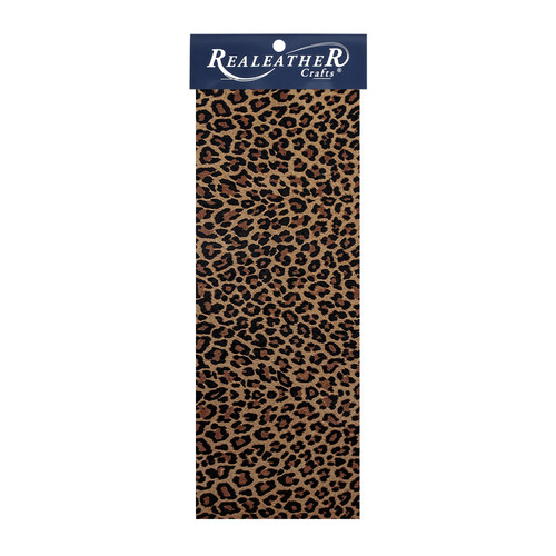 3 Pack Realeather Crafts Printed Leather Trim Piece 9"X3"-Mini Leopard C090360 - 870192011708