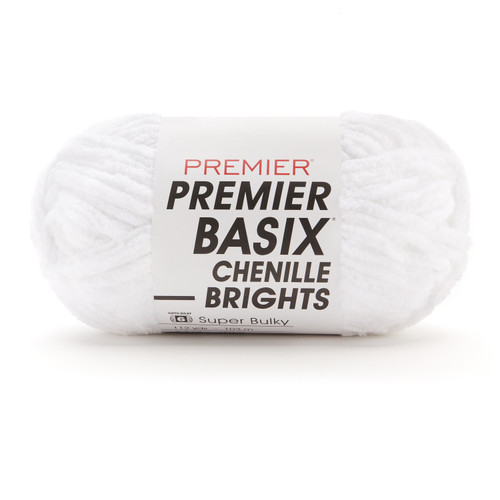 3 Pack - Premier Basix Chenille Brights Yarn-White - 2126-01 - 840166828595