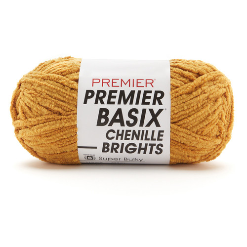 3 Pack - Premier Basix Chenille Brights Yarn-Mustard - 2126-07 - 840166828656