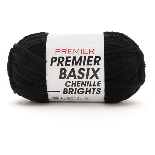 3 Pack - Premier Basix Chenille Brights Yarn-Black - 2126-13 - 840166828717 3 Pack - Premier Basix Chenille Brights Yarn-Black - 2126-13 - 840166828717