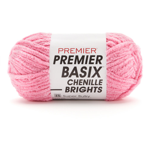 3 Pack Premier Basix Chenille Brights Yarn-Bubblegum 2126-20 - 840166828786
