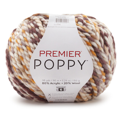 3 Pack Premier Poppy Yarn-Portobello 2128-15 - 840166829493