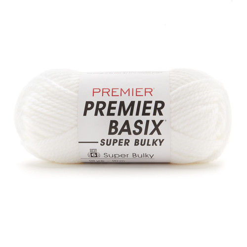 3 Pack Premier Basix Super Bulky Yarn-White 2121-01 - 840166826553