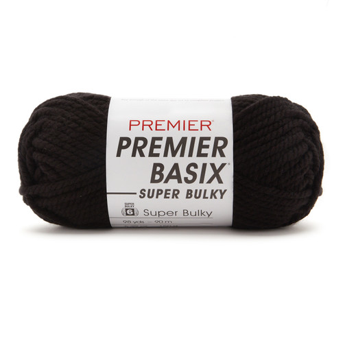 3 Pack Premier Basix Super Bulky Yarn-Black 2121-05 - 840166826591