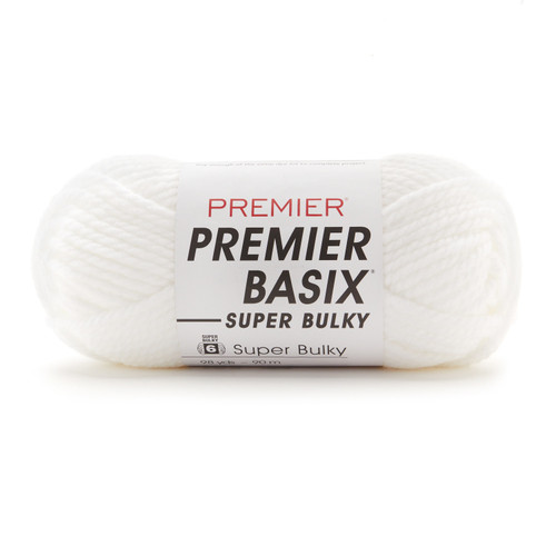 Premier Basix Super Bulky Yarn-White 2121-01 - 840166826553