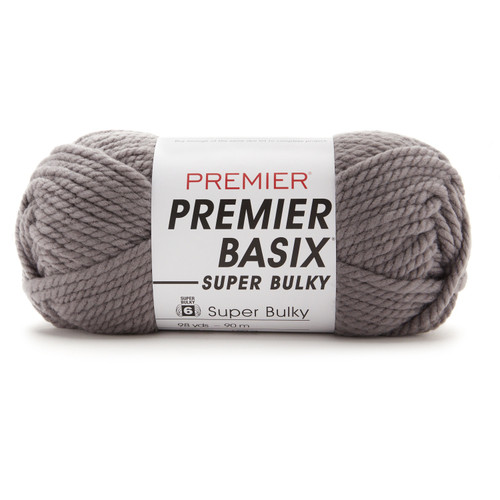 Premier Basix Super Bulky Yarn-Gray 2121-04 - 840166826584
