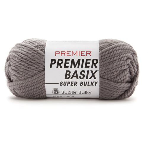 Premier Basix Super Bulky Yarn-Gray - 2121-04 - 840166826584