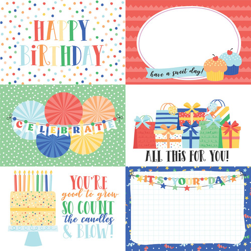 25 Pack Make A Wish Birthday Boy Double-Sided Cardstock 12"X12"-6X4 Journaling Cards EMWB12-48012