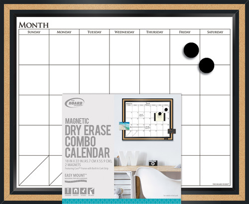 4 Pack - Board Dudes Magnetic CorX Dry Erase Calendar-22"X18" - CYK39 - 714963138587 4 Pack - Board Dudes Magnetic CorX Dry Erase Calendar-22"X18" - CYK39 - 714963138587