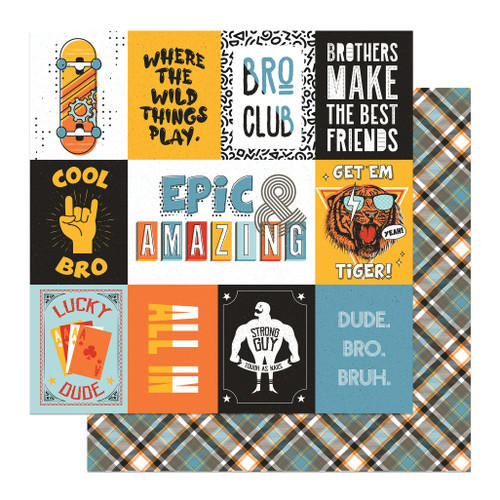 25 Pack Bro's Amazing Double-Sided Cardstock 12"X12"-Epic Cards PPBRO12-4360 - 709388343609