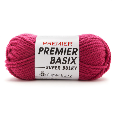 3 Pack - Premier Basix Super Bulky Yarn-Raspberry - 2121-35 - 840166826898