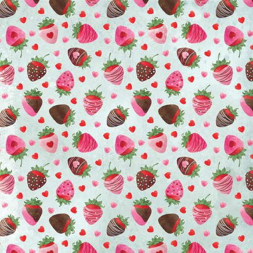 25 Pack Smitten Double-Sided Cardstock 12"X12"-Chocolate Strawberries PPSMI12-4353