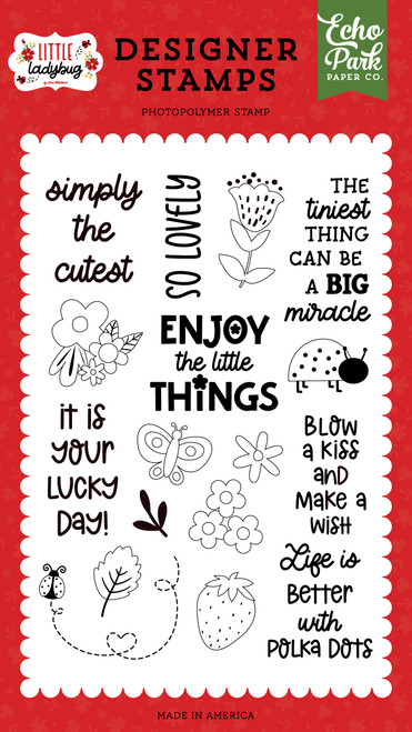 Echo Park Stamps-Simply The Cutest, Little Ladybug LB347043 - 691835275819