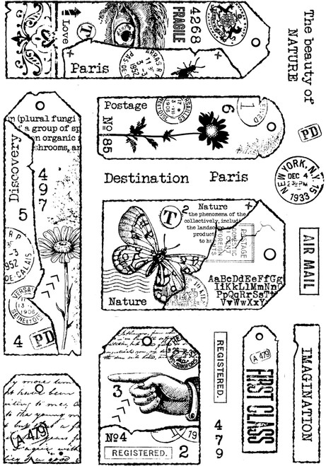 Woodware Clear Stamp 6"X8"-Singles Tag Collection FRB005