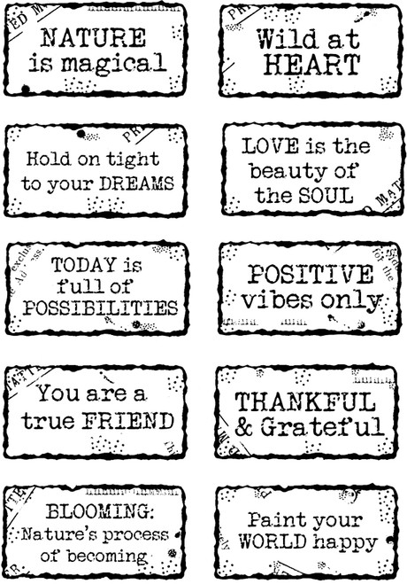 Woodware Clear Stamp 4"X6"-Singles Distressed Labels FRS1026