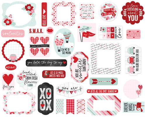 Echo Park Cardstock Ephemera 34/Pkg-Icons, Love Notes LN344024