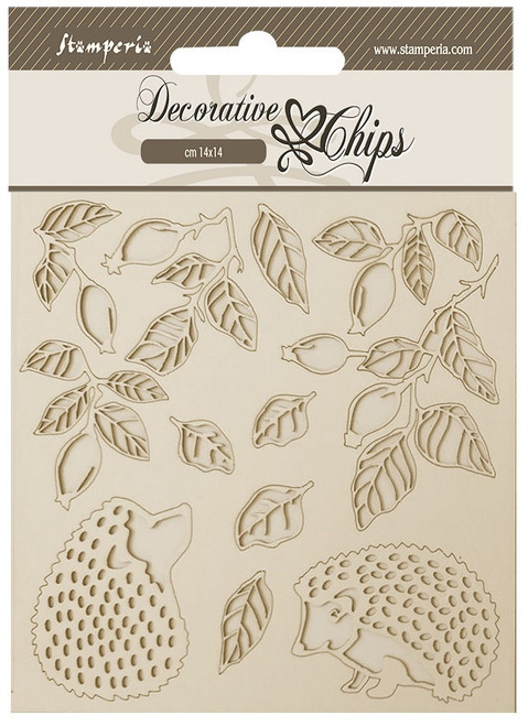 3 Pack - Stamperia Decorative Chips 5.5"X5.5"-Woodland Hedgehog - SCB191 - 5993110031147