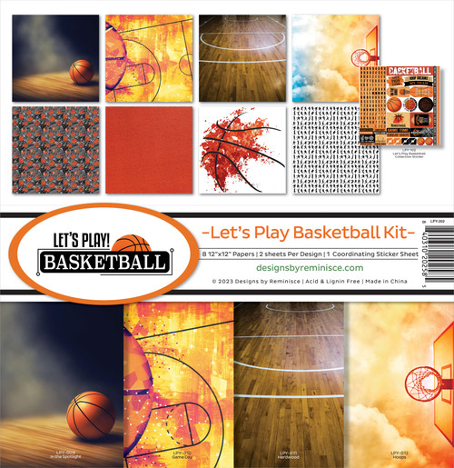 Reminisce Collection Kit 12"X12"-Let's Play Basketball LPY202 - 840310202585