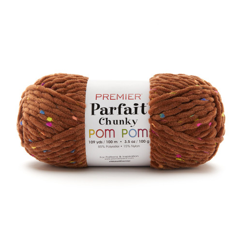 3 Pack - Premier Parfait Chunky Pom Pom Yarn-Caramel Crunch - 2107-11 - 840166830376