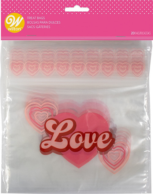 6 Pack Wilton Resealable Treat Bags 20/Pkg-Love W1011049 - 070896174185