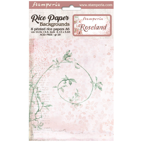 3 Pack Stamperia Assorted Rice Paper Backgrounds A6 8/Sheets-Roseland FSAK6006 - 5993110028666