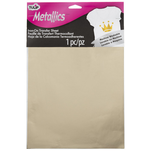 Tulip Iron-On Transfer Sheet 8.5"X11" 1/Pkg-Metallic Gold IRT8.5-34368 - 017754343680