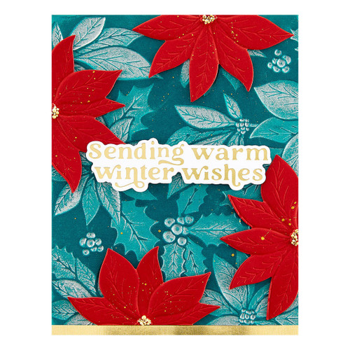 Spellbinders 3D Embossing Folder By Simon Hurley-Playful Poinsettia, Simon's Snow Globes E3D072