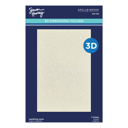 Spellbinders 3D Embossing Folder By Simon Hurley-Sparkling Snow, Simon's Snow Globes E3D069 - 813233038890