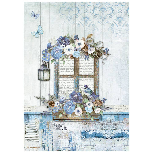 6 Pack - Stamperia Rice Paper Sheet A4-Blue Land Window - DFSA4790 - 5993110028635