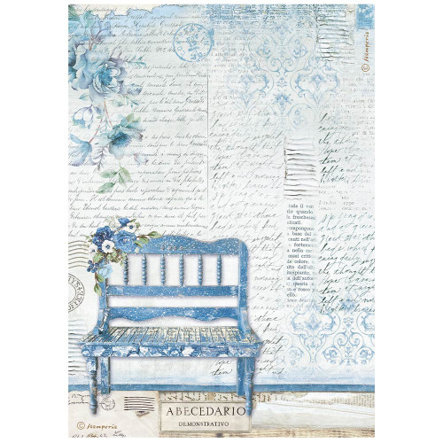 6 Pack - Stamperia Rice Paper Sheet A4-Blue Land Bench - DFSA4787 - 5993110028604
