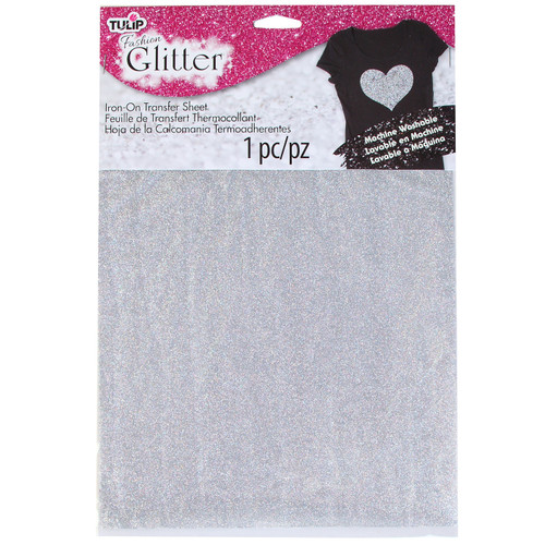 Tulip Iron-On Transfer Sheet 8.5"X11" 1/Pkg-Silver Glitter IRT8.5-32475 - 017754324757