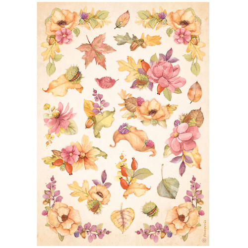 6 Pack Stamperia Rice Paper Sheet A4-Woodland Flowers DFSA4816 - 5993110030935
