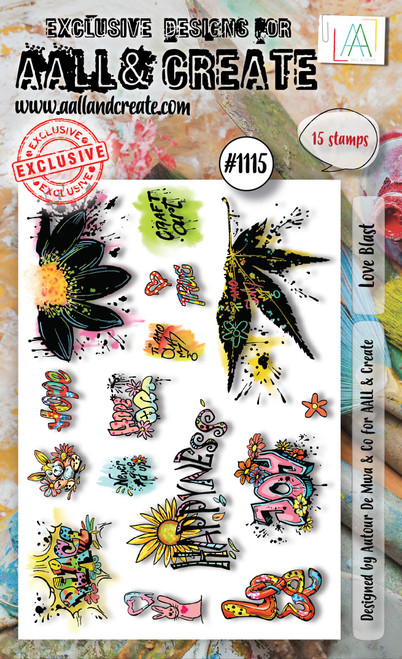 AALL And Create A6 Photopolymer Clear Stamp Set-Love Blast - LLTP1115 - 5060979165440