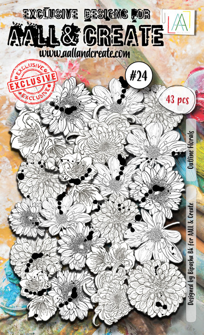 AALL And Create Ephemera-Outline Florals ALLEP024 - 499997004502