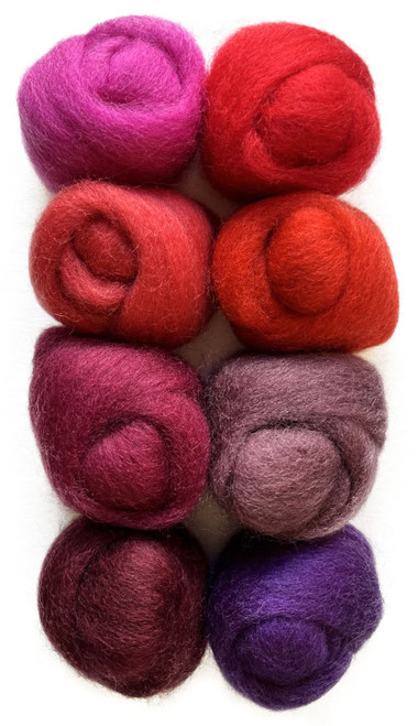 Wistyria Editions Wool Roving 15" .25oz 8/Pkg-Berries - WR-W919R Wistyria Editions Wool Roving 15" .25oz 8/Pkg-Berries - WR-W919R
