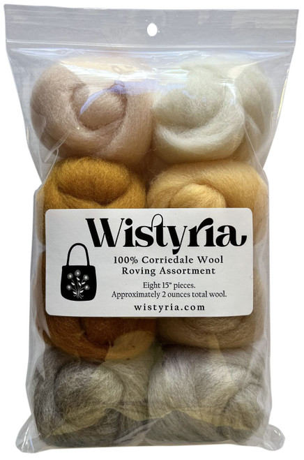 Wistyria Editions Wool Roving 15" .25oz 8/Pkg-Honeycomb WR-W920R - 816463011817