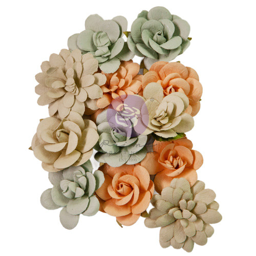 3 Pack Prima Marketing Paper Flowers 12/Pkg-Airy Bliss, In The Moment P668372 - 655350668372
