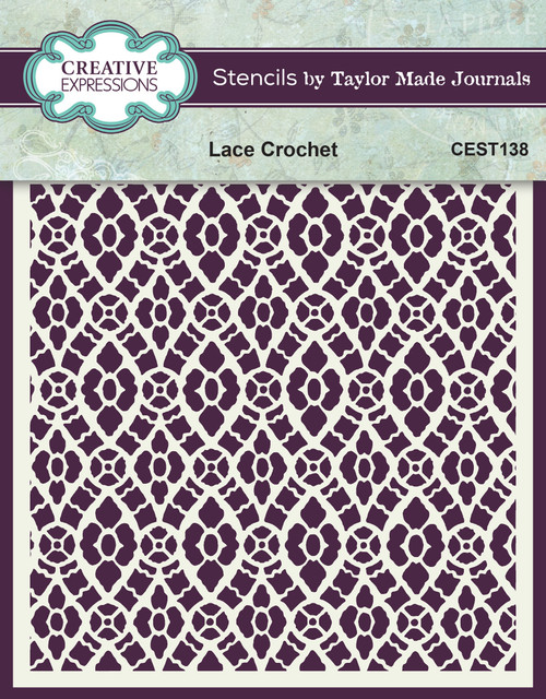3 Pack Creative Expressions Taylor Made Journals Stencil 6"X6"-Lace Crochet CEST138 - 499996988506