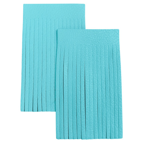 3 Pack Realeather Crafts Deerskin Fringe 2"X3" 2/Pkg Carded-Turquoise SF0203-0439