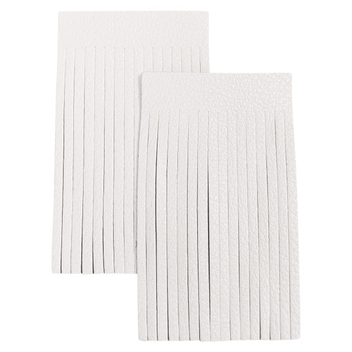 3 Pack Realeather Crafts Deerskin Fringe 2"X3" 2/Pkg Carded-White SF0203-0600