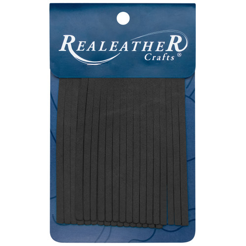 3 Pack - Realeather(R) Crafts Deerskin Fringe 2"x3" 2/Pkg-Black - SF0203-1000 - 870192008227