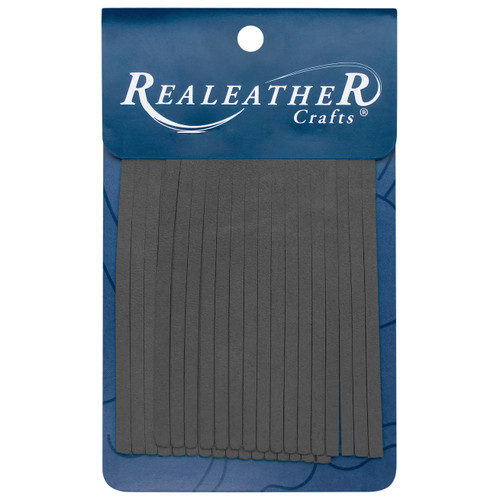 3 Pack Realeather Crafts Deerskin Fringe 2"X3" 2/Pkg Carded-Charcoal SF0203-0054 - 870192010718