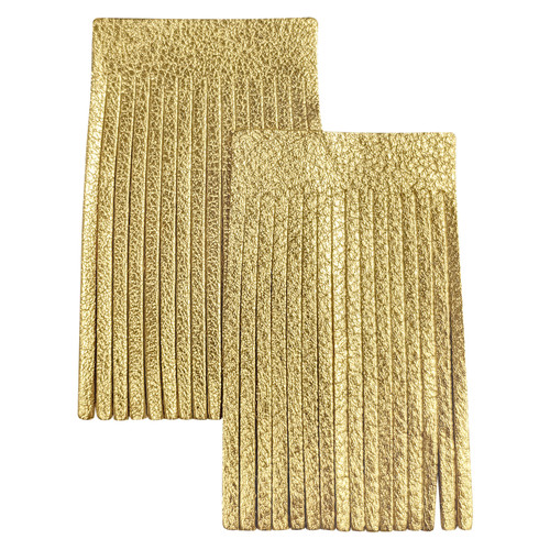 3 Pack - Realeather(R) Crafts Deerskin Fringe 2"x3" 2/Pkg-Metallic Gold - SF0203-91 - 870192010367