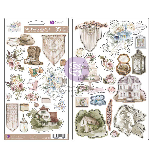 3 Pack Bohemian Heart Chipboard Stickers 33/PkgP664152 - 655350664152