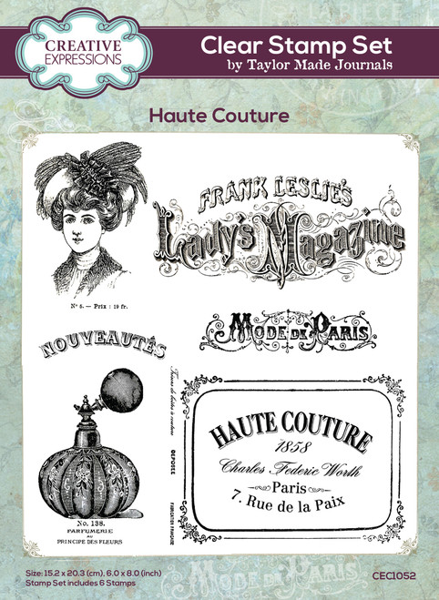 Creative Expressions Taylor Made Journals Clear Stamp 6"X8"-Haute Couture CEC1052 - 499996988476