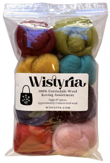 Wistyria Editions Wool Roving 15" .25oz 8/Pkg-Designer WR-W899R - 816463010025