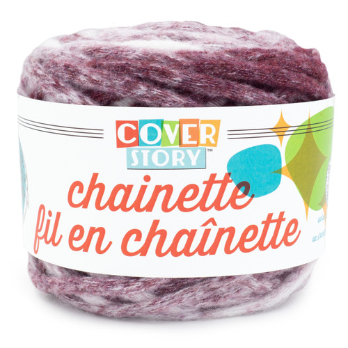 Lion Brand Cover Story Chainette Yarn-Burgundy 565-214 - 023032135564