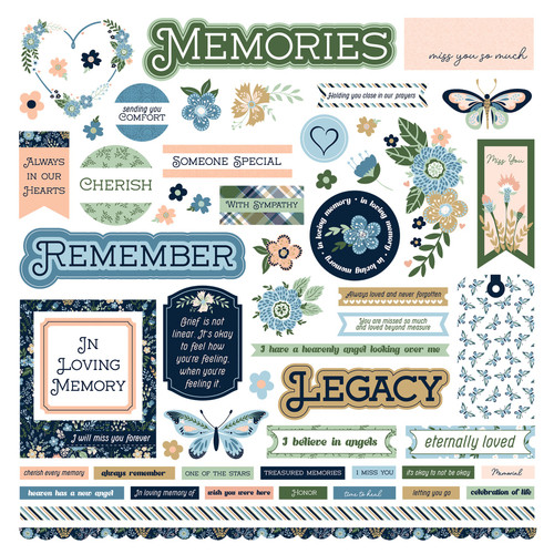 In Loving Memory Stickers 12"X12"-Elements INO4383 - 709388343838